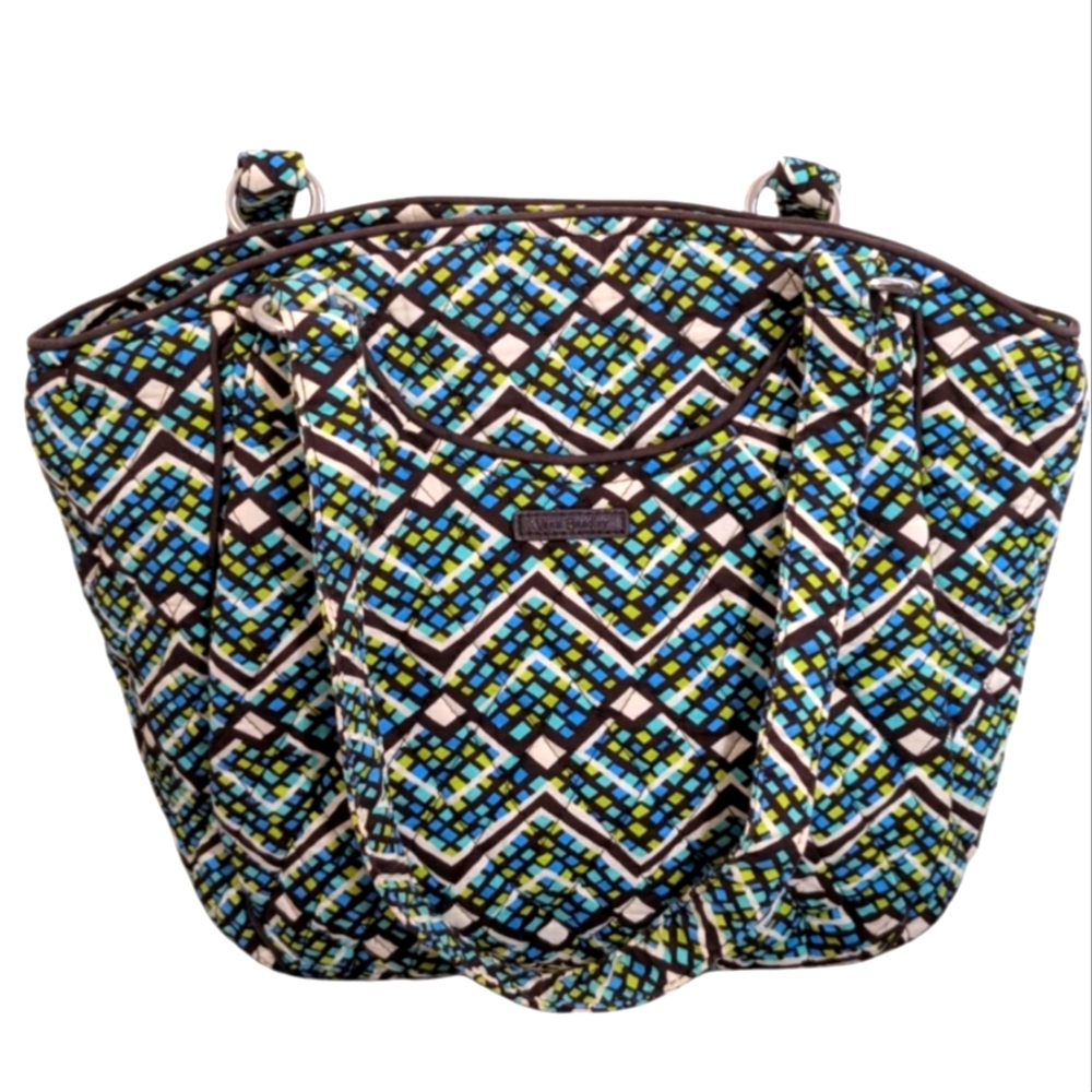 Vera Bradley Multicolor Geometric Quilted Shoulder Bag EUC